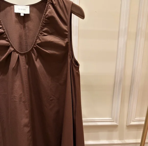 Dissh Gabby Bitter Choc Oversized Cotton Midi Dress - Picture 11 of 16